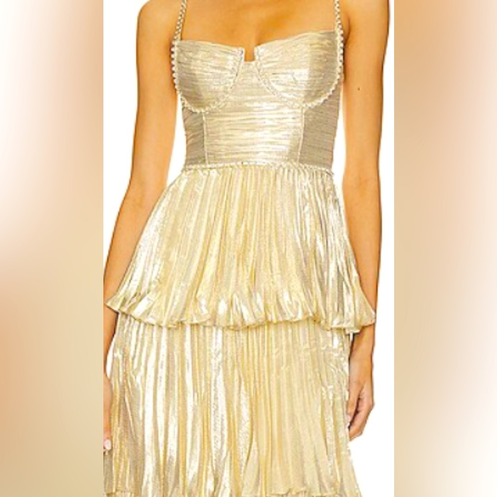 Gold Metallic Midi Dress
